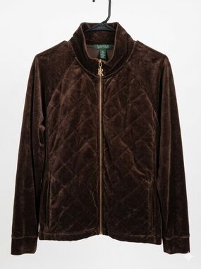 Ralph Lauren Quilted Velour Jacket - Brown